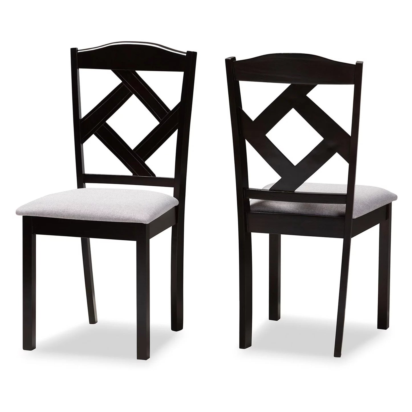 Ruth Dining Side Chair in Grey and Brown (Set of 2)