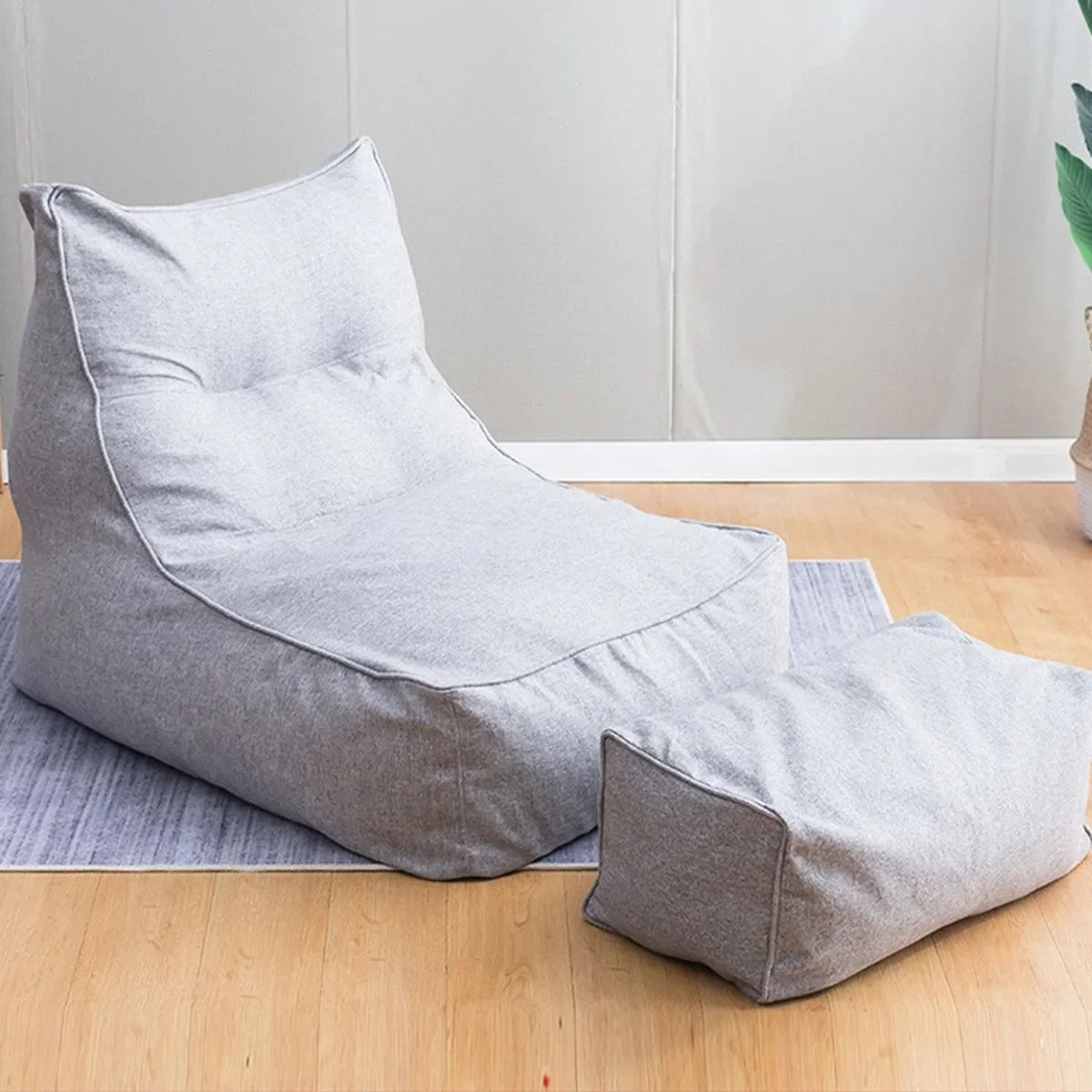 2Pcs/Set Large Bean Bag Combination Sofas Cover Chairs No Lining Bag No Filling Indoor Lazy Lounger Adults Kids Simple Design