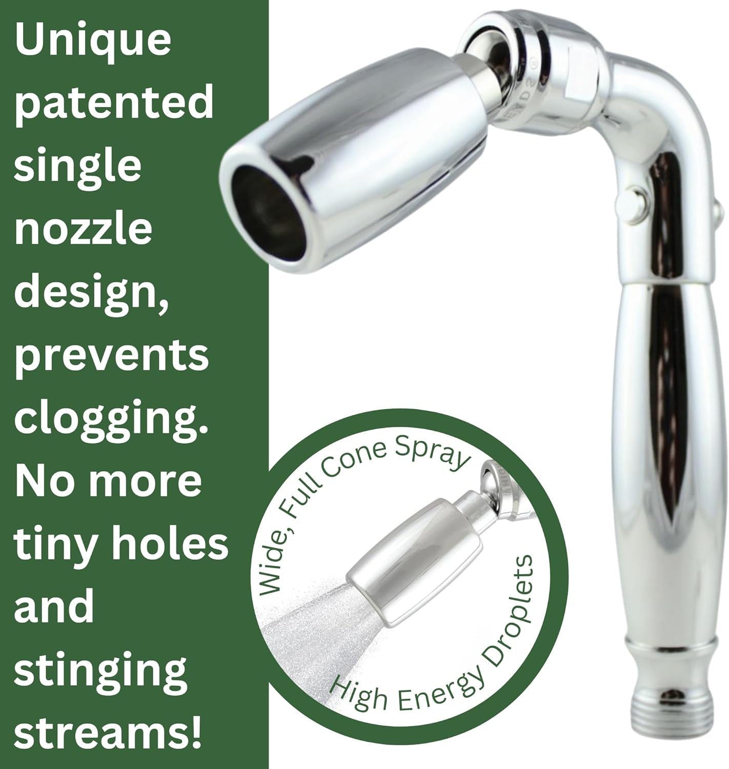 ® - Solid Metal Handheld Shower Head - Watersense Certified Low Flow 1.5 GPM - Oil Rubbed Bronze Finish