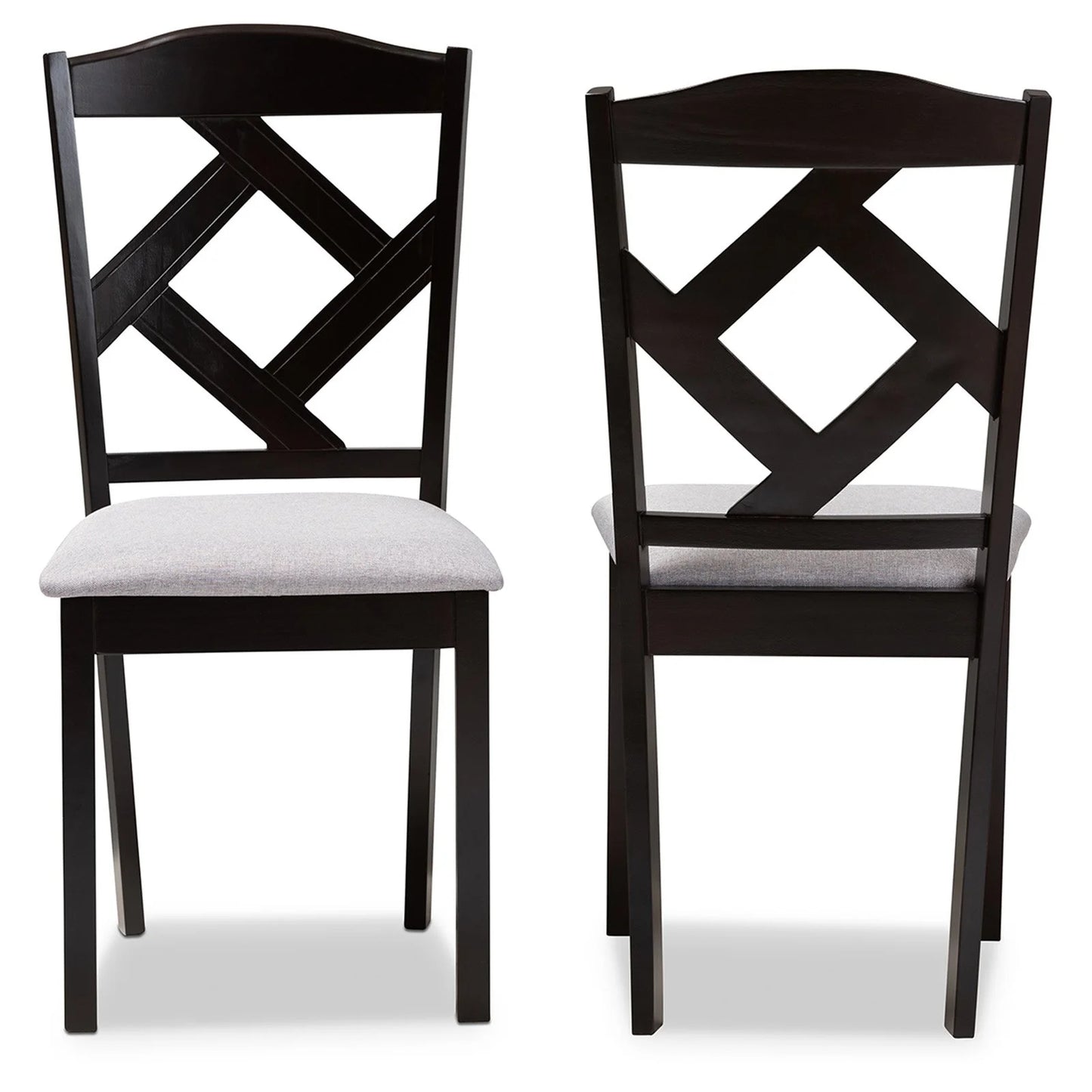 Ruth Dining Side Chair in Grey and Brown (Set of 2)