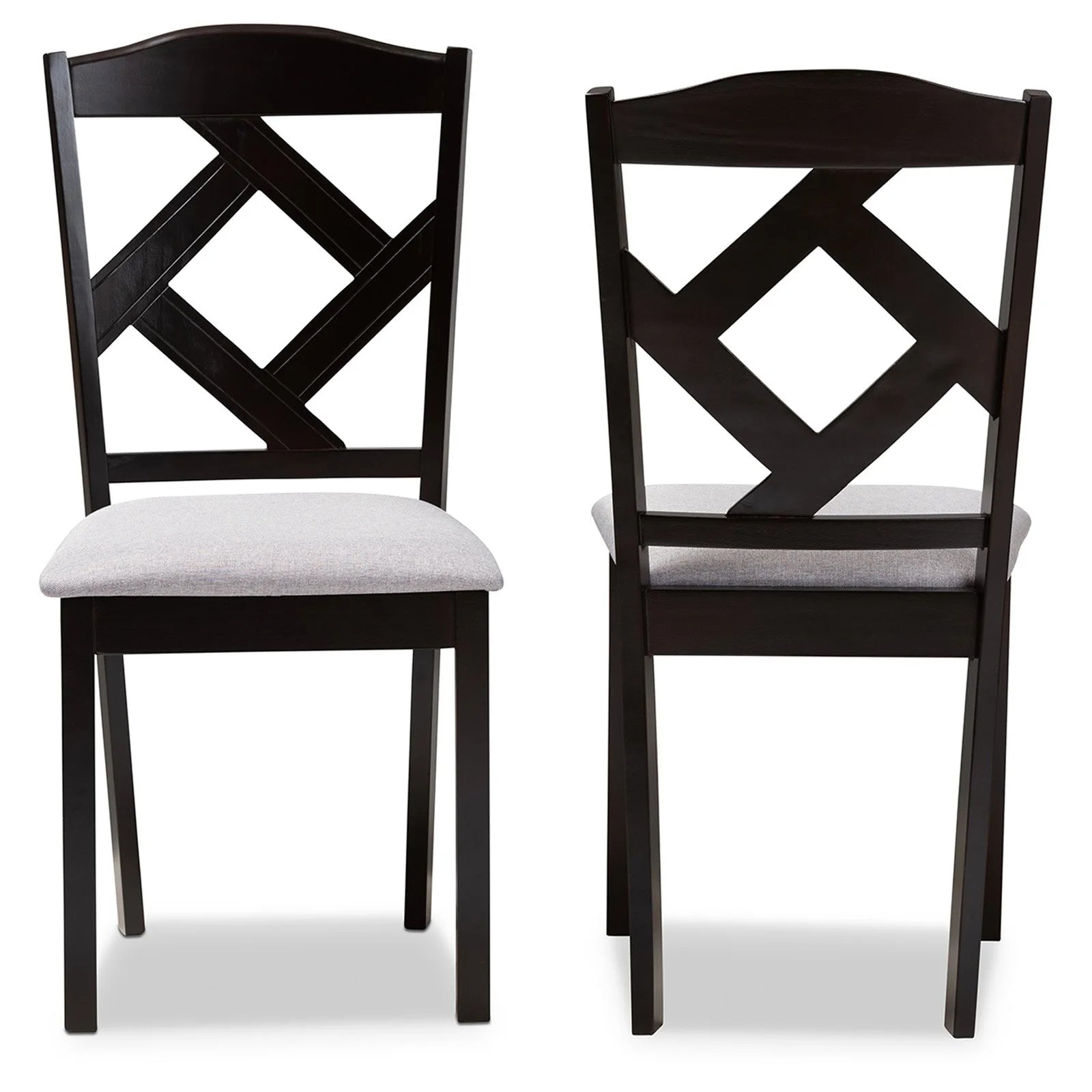 Ruth Dining Side Chair in Grey and Brown (Set of 2)