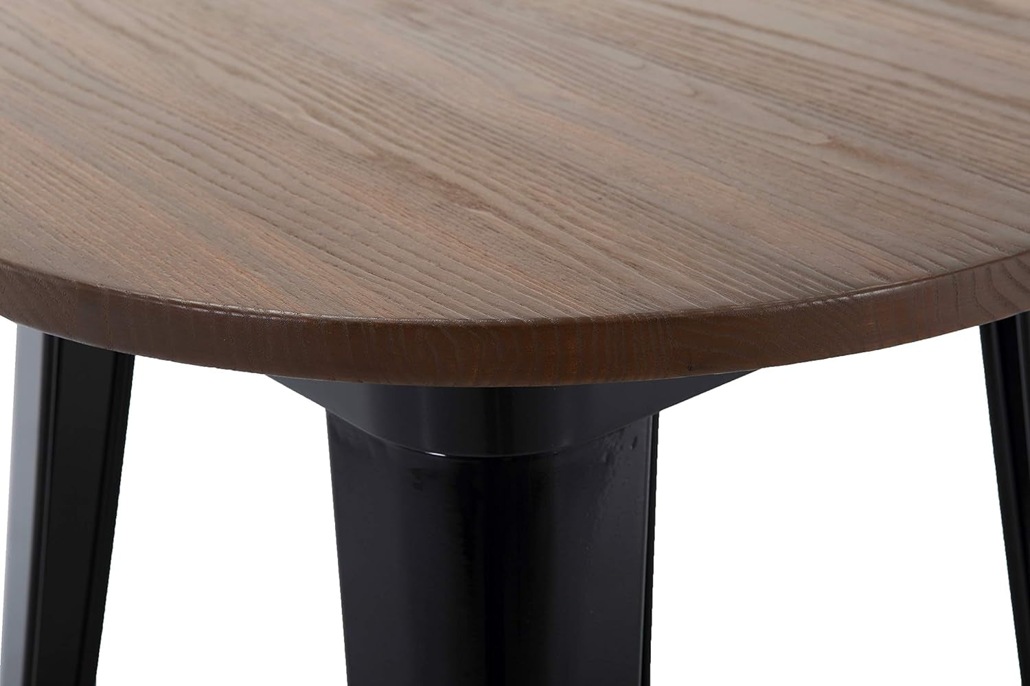 42" round Metal Dining Table with Elm Wood Top