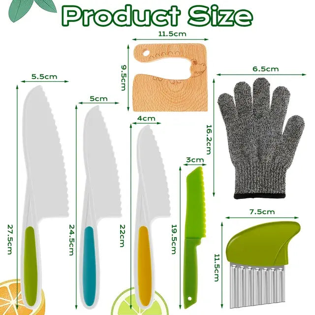 Cooking Cutter Set Wooden and Plastic Knives