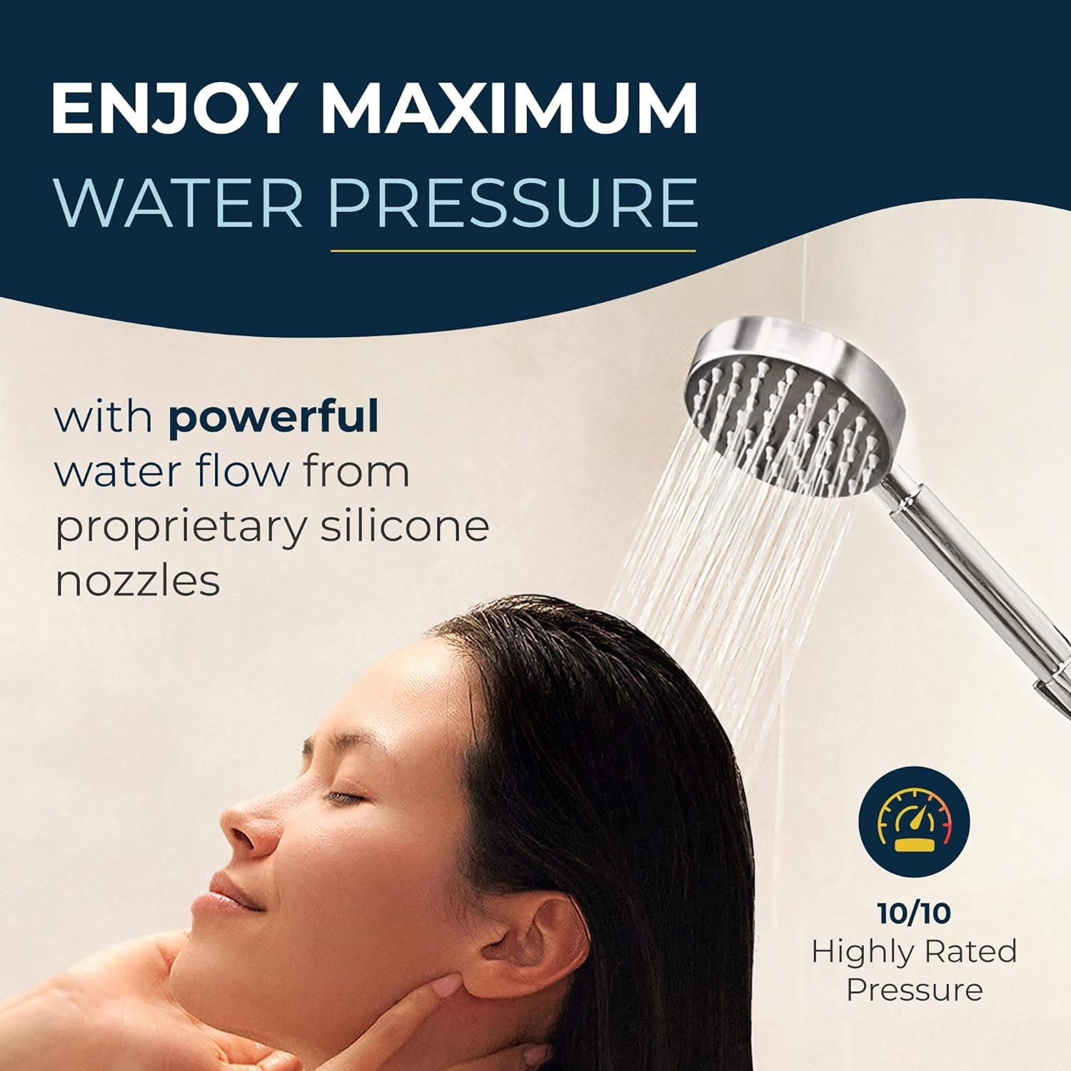 ® ALL METAL Handheld Shower Head with Hose and Brass Holder - CHROME - 2.5 GPM High Pressure Shower Heads with Adjustable Shower Wand Bracket - 6Ft Flexible Extension