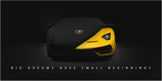 Supercar Wall Art, Office Decor Canvas Print, Big Dreams Have Small Beginnings Motivational Quote, Supercar Art Print, Print (30" X 60" In)
