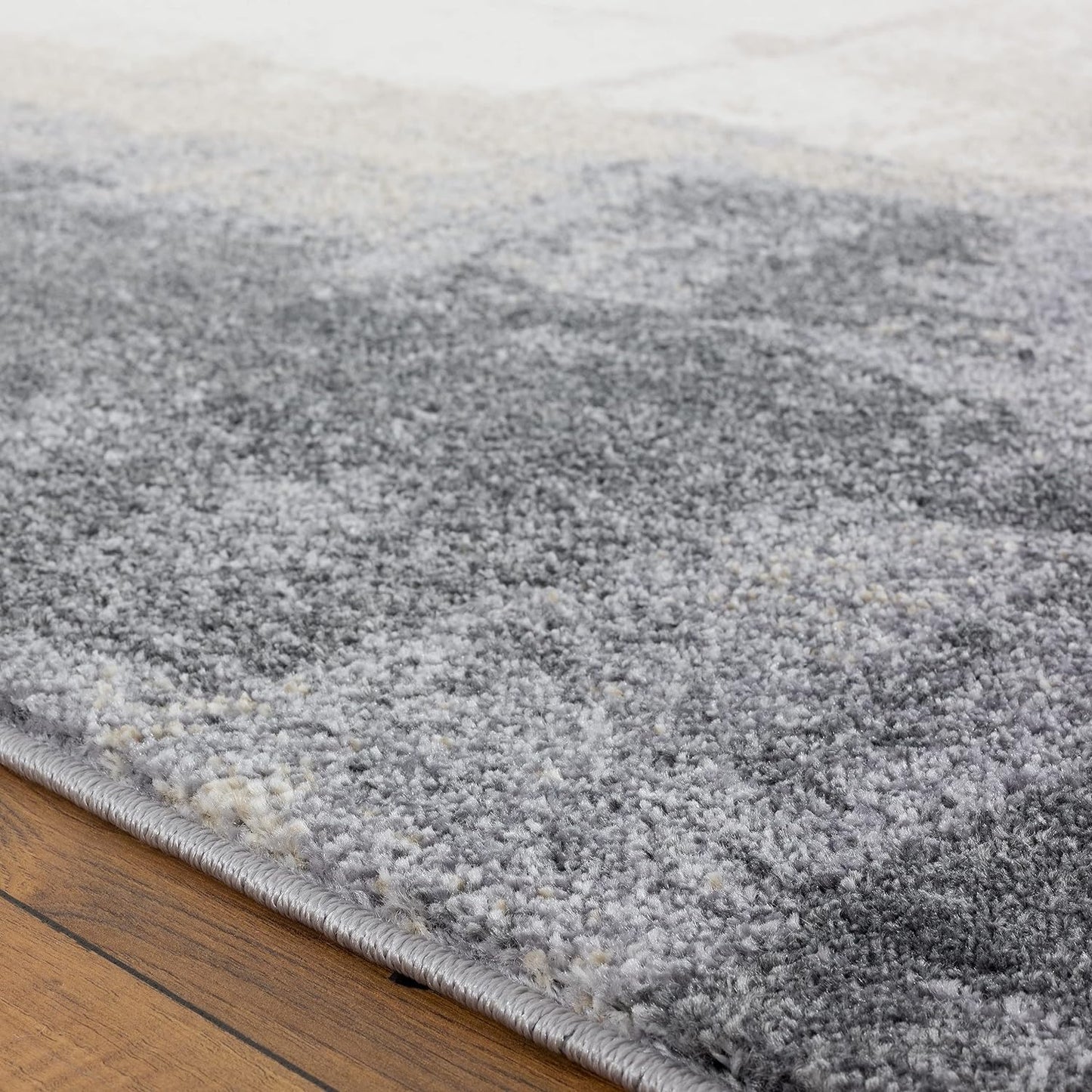 Classy Modern Abstract Indoor Gray 5X7 Area Rug