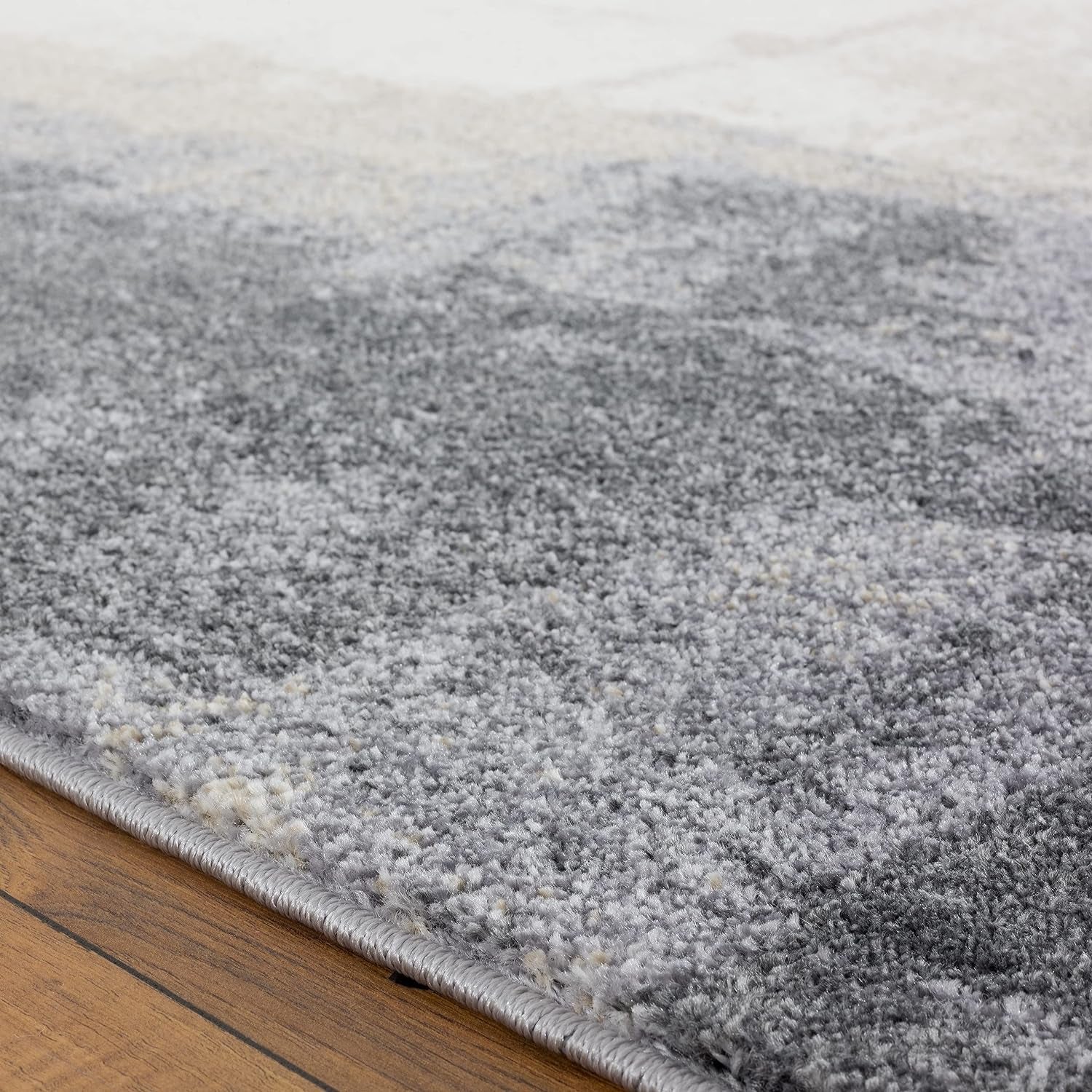 Classy Modern Abstract Indoor Gray 5X7 Area Rug