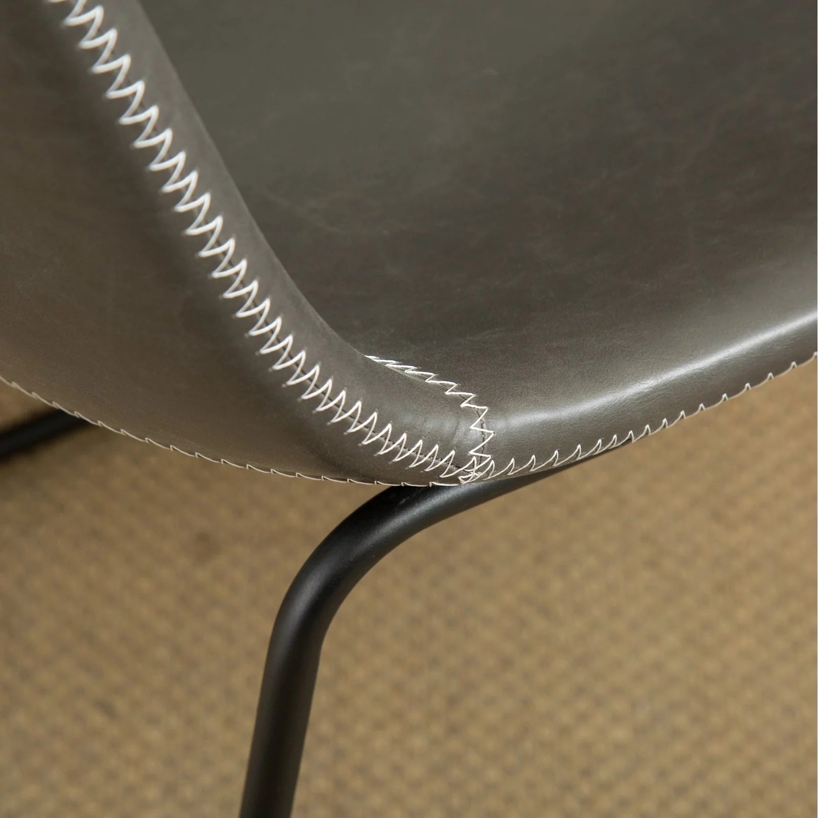 Lotusville Dining Chair, Set of 2, Faux Leather, Antique Gray