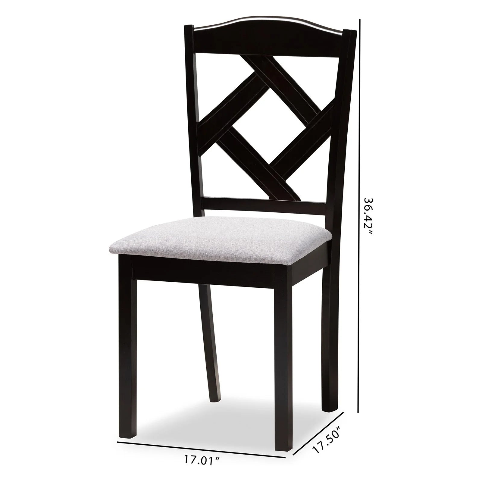 Ruth Dining Side Chair in Grey and Brown (Set of 2)