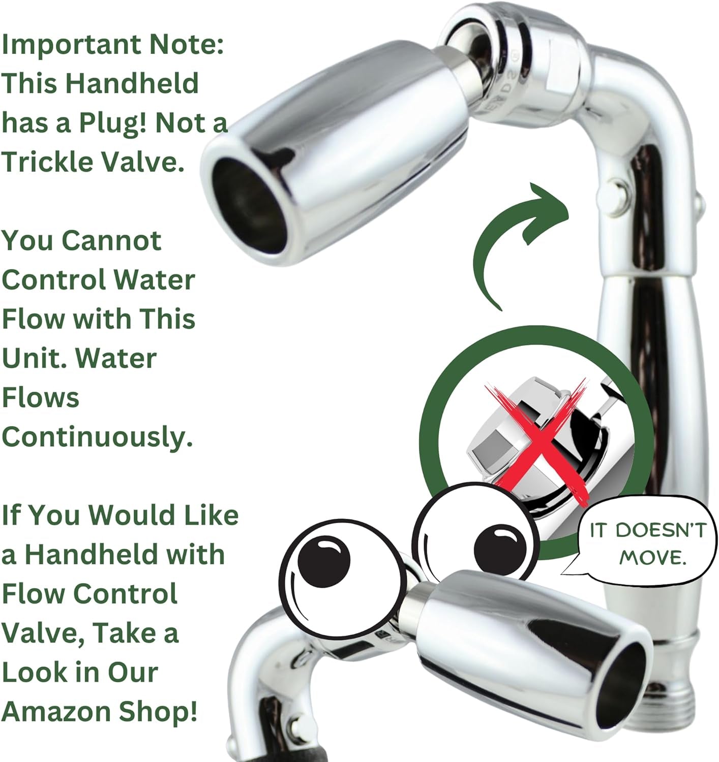 ® - Solid Metal Handheld Shower Head - Watersense Certified Low Flow 1.5 GPM - Oil Rubbed Bronze Finish