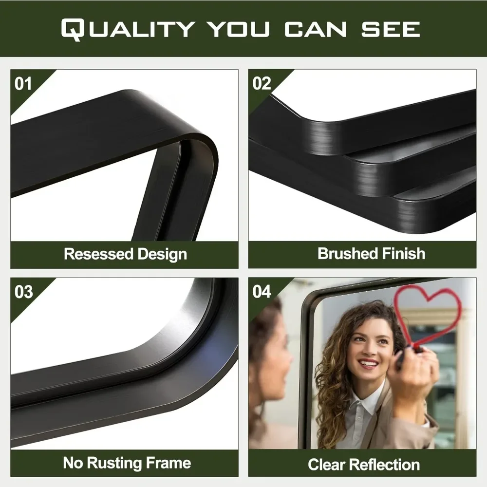 Modern Makeover Mirror round Corners Bathroom Mirrors 50X32 Inch Bathroom Vanity Mirror Home Deco Freight Free
