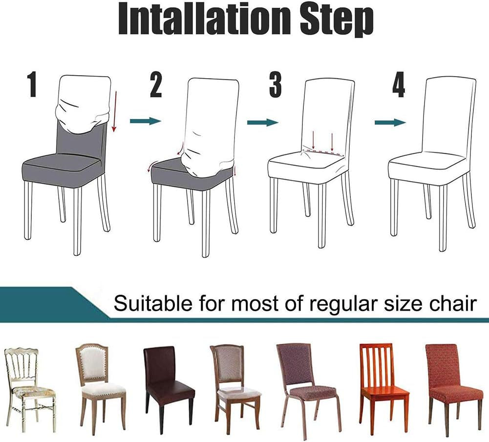 Velvet Stretch Dining Room Chair Covers Soft Removable Dining Chair Slipcovers Set of 6, Light Purple
