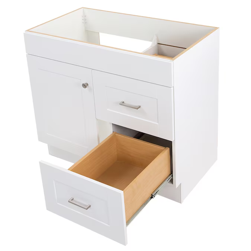 36-In White Bathroom Vanity Base Cabinet without Top