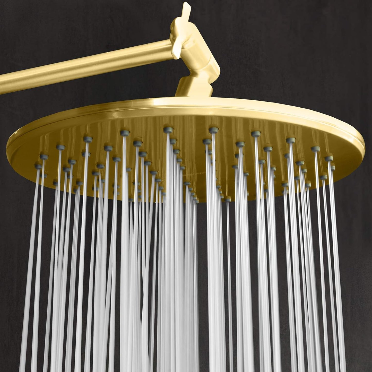 Luxury Spa Series: Imperialshine Gold Rain Shower Head, 9-Inch round Rain Showerhead with 360 Tilt, Experience Rainfall with MAXX Comfort and Elegance (Polished Brass/Imperialshine Gold)