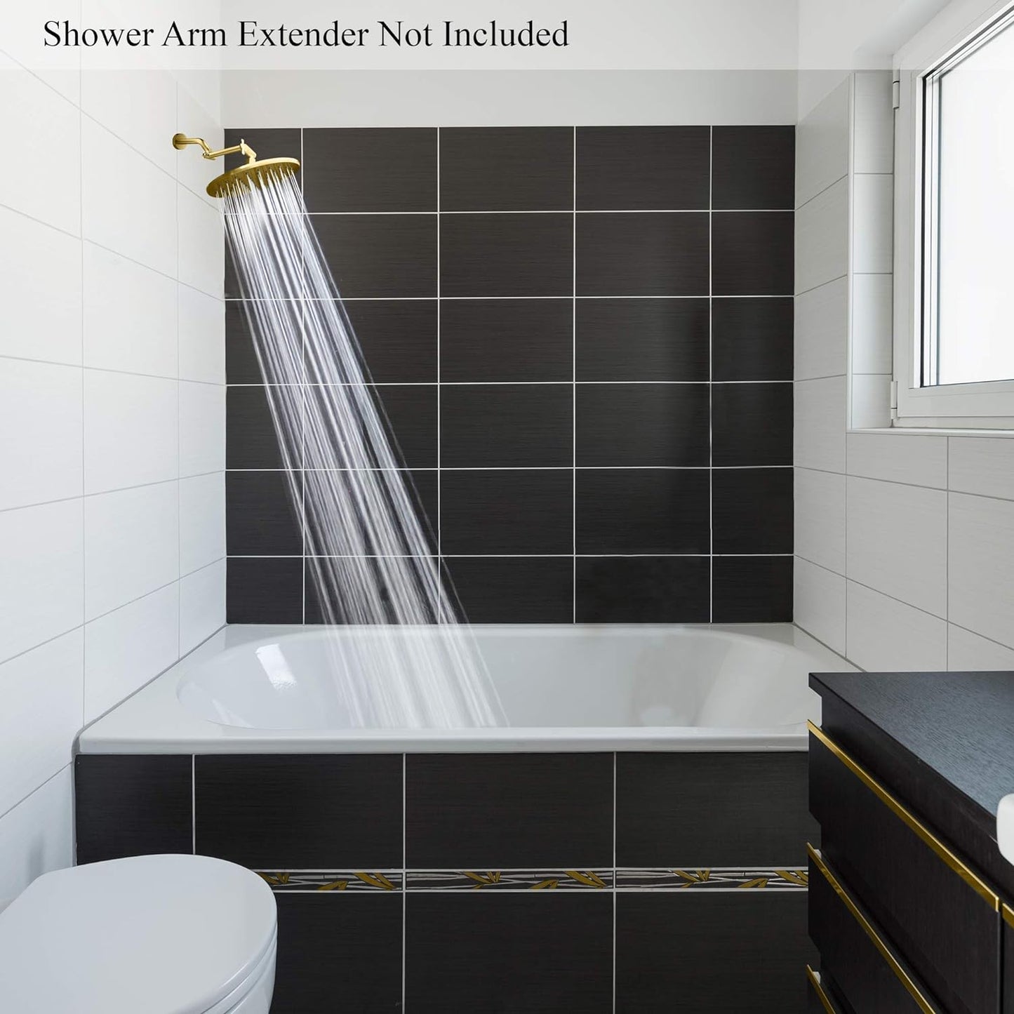 Luxury Spa Series: Imperialshine Gold Rain Shower Head, 9-Inch round Rain Showerhead with 360 Tilt, Experience Rainfall with MAXX Comfort and Elegance (Polished Brass/Imperialshine Gold)