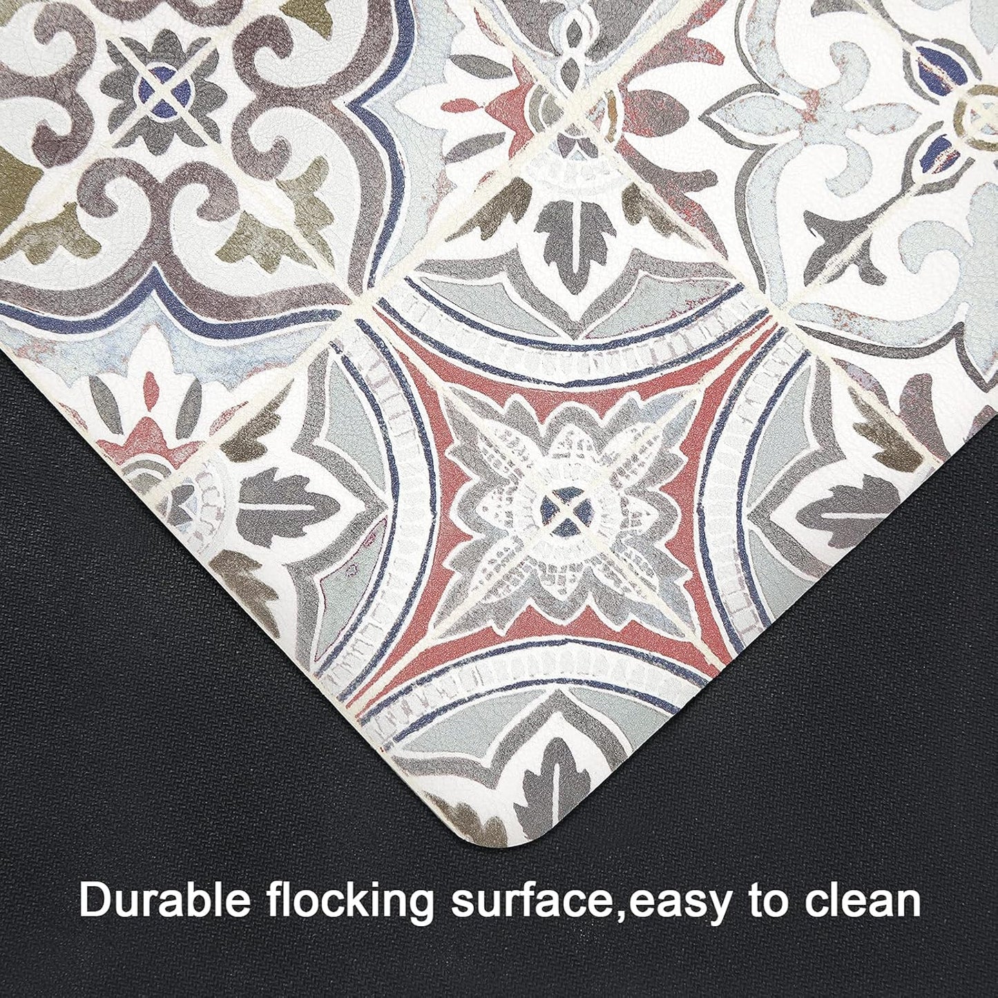 Bohemian Kitchen Rug Sets 2 Piece Non Skid Large Cushioned Kitchen Floor Mat Runner Set Waterproof Foam Rugs Floor Carpet for Sink Laundry Bathroom