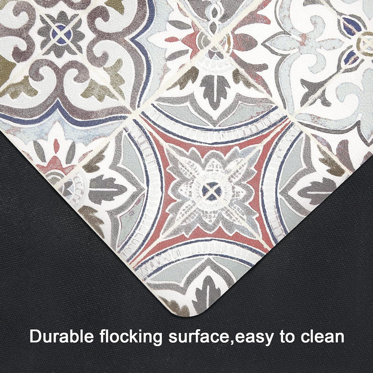 Bohemian Kitchen Rug Sets 2 Piece Non Skid Large Cushioned Kitchen Floor Mat Runner Set Waterproof Foam Rugs Floor Carpet for Sink Laundry Bathroom