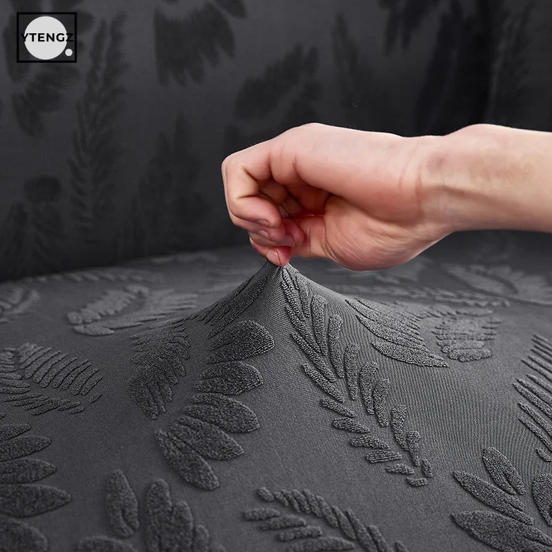 Jacquard Water Resistant Sofa Cover Sofa Slipcover Elastic Plain Color Sofa Covers for Living Room 1/2/3/4 Places