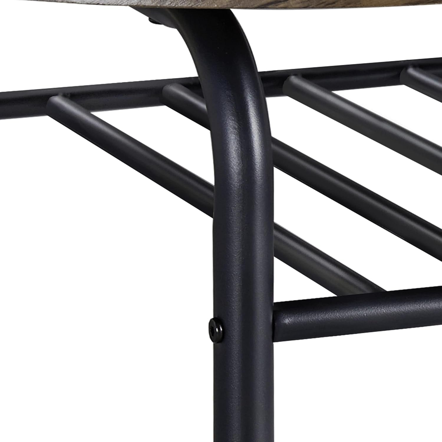 3 Piece Kitchen Table Set - Dining Table Sets for 2 - Compact Table and Chairs W/Steel Frame & Shelf Storage for Small Spaces, Apartment,Bistro - Drift Brown
