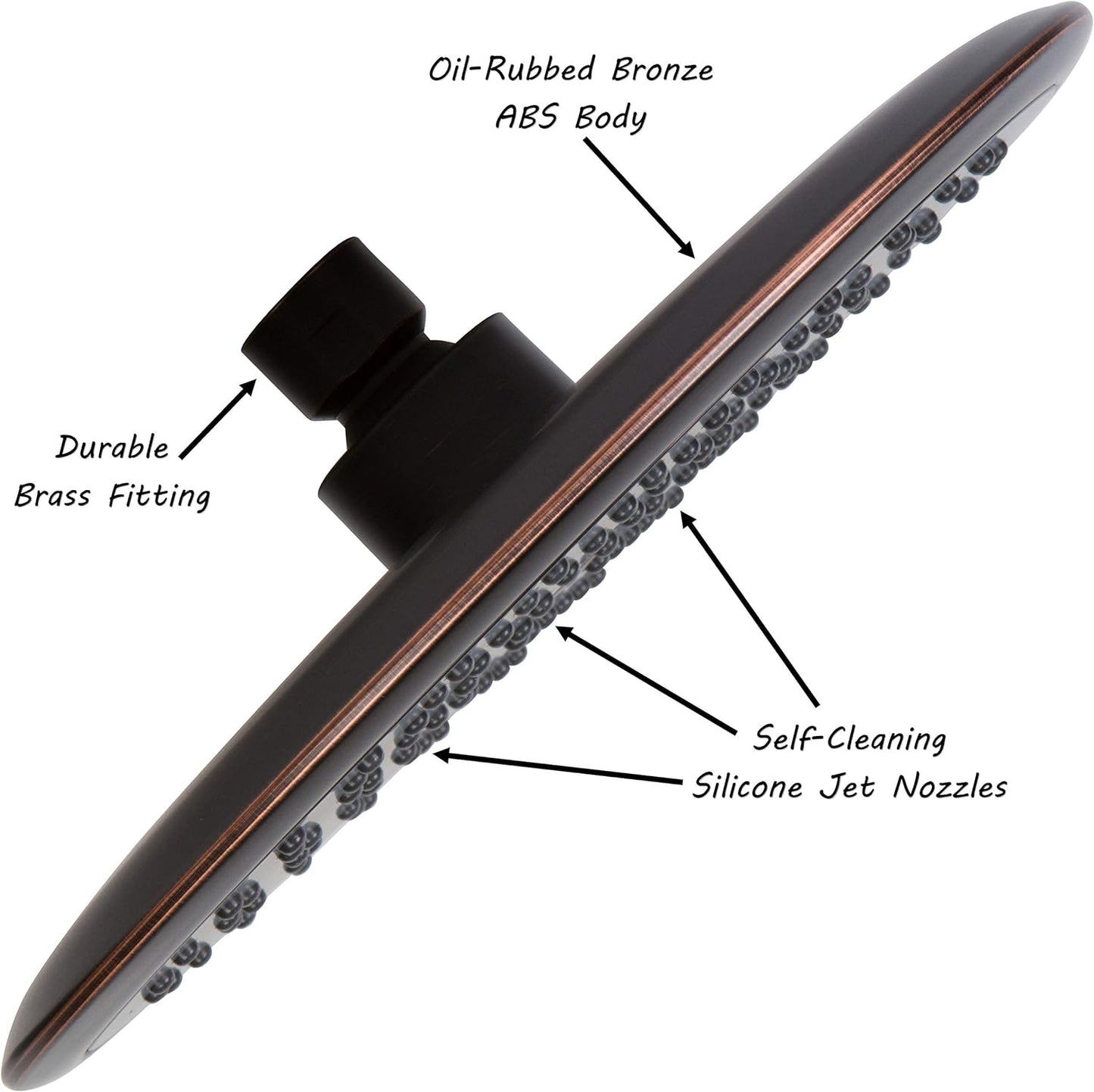 Waterfall Showerhead - 9 Inch Large Overhead Rain Shower Head - High Flow Best with Extension Arm, 2.5 GPM - Oil-Rubbed Bronze