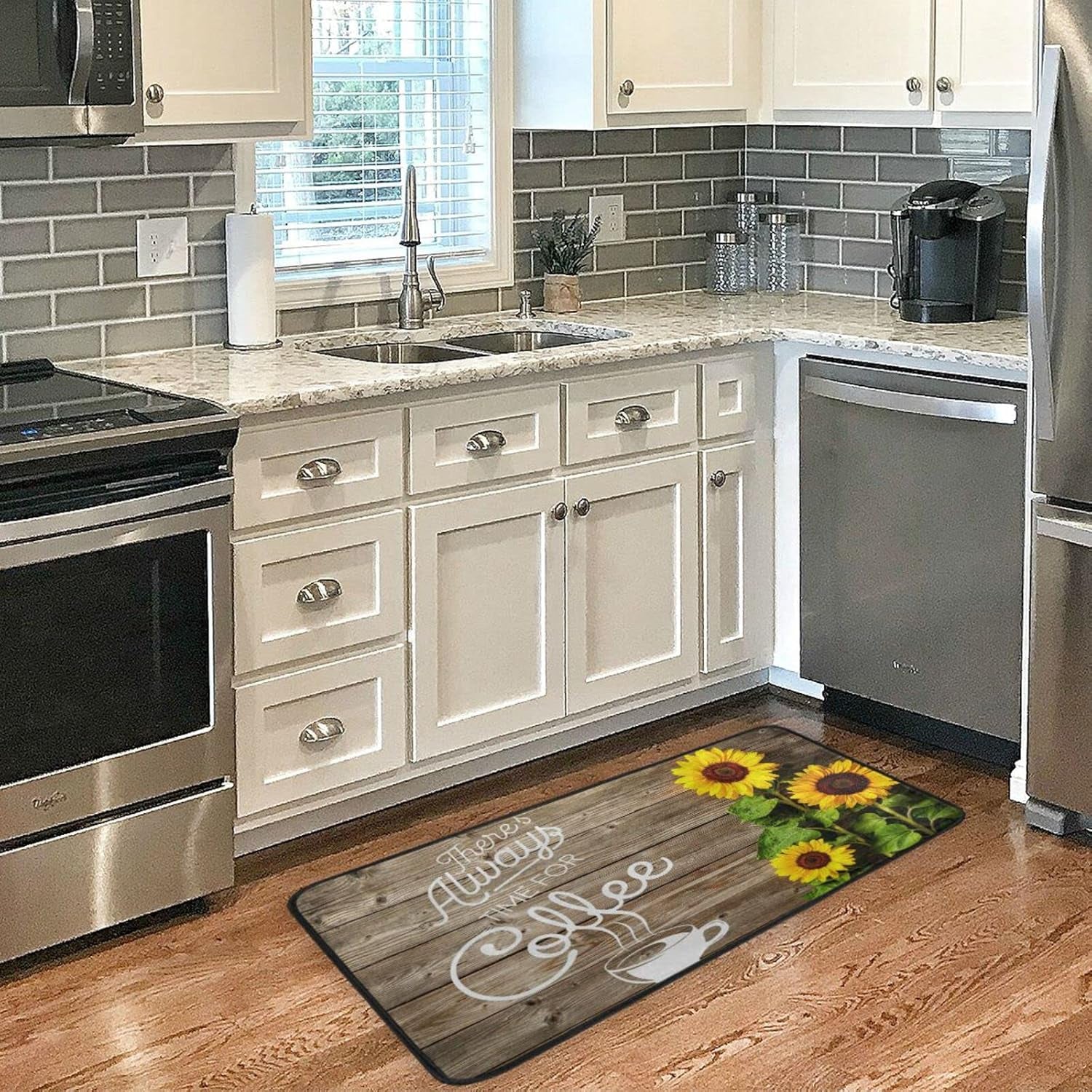 Sunflower Kitchen Rug Mat, Non Slip Anti-Fatigue Floor Mat, Kitchen Bath Rug Doormat Carpet for Kitchen, Floor Home, Office, Sink, Laundry 39 X 20 Inch