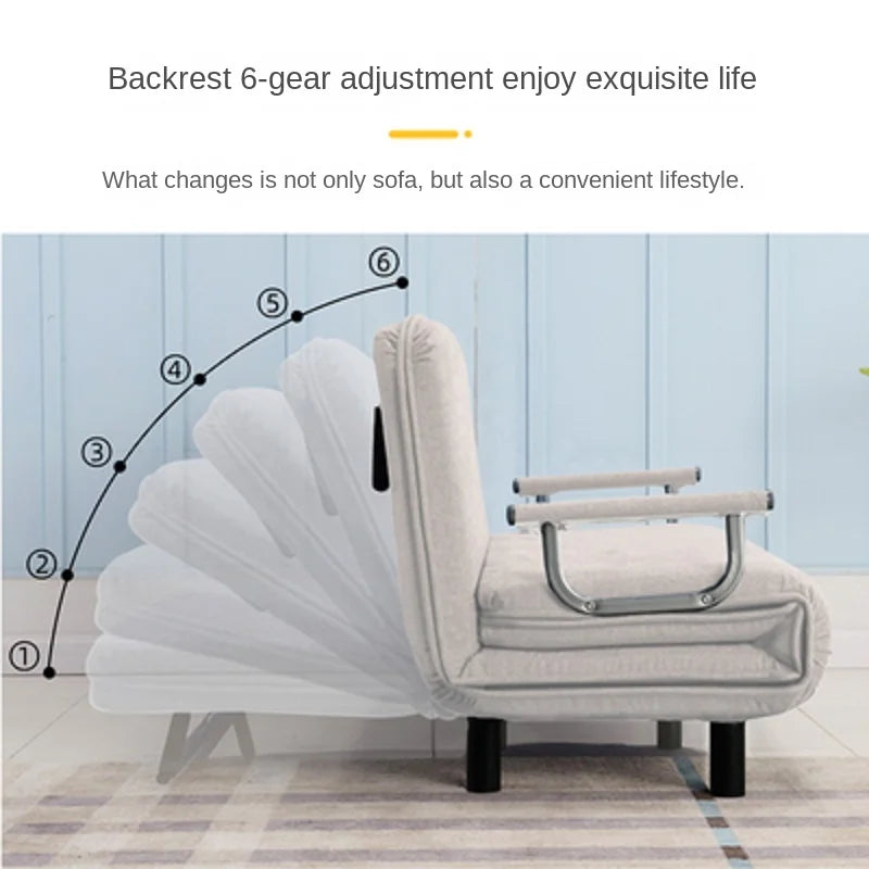 K-STAR Folding Sofa Bed Armchair Sleeper Leisure Recliner Fabric Breathable Lazy Sofas Single Living Room Lounge Chair Bed 2024