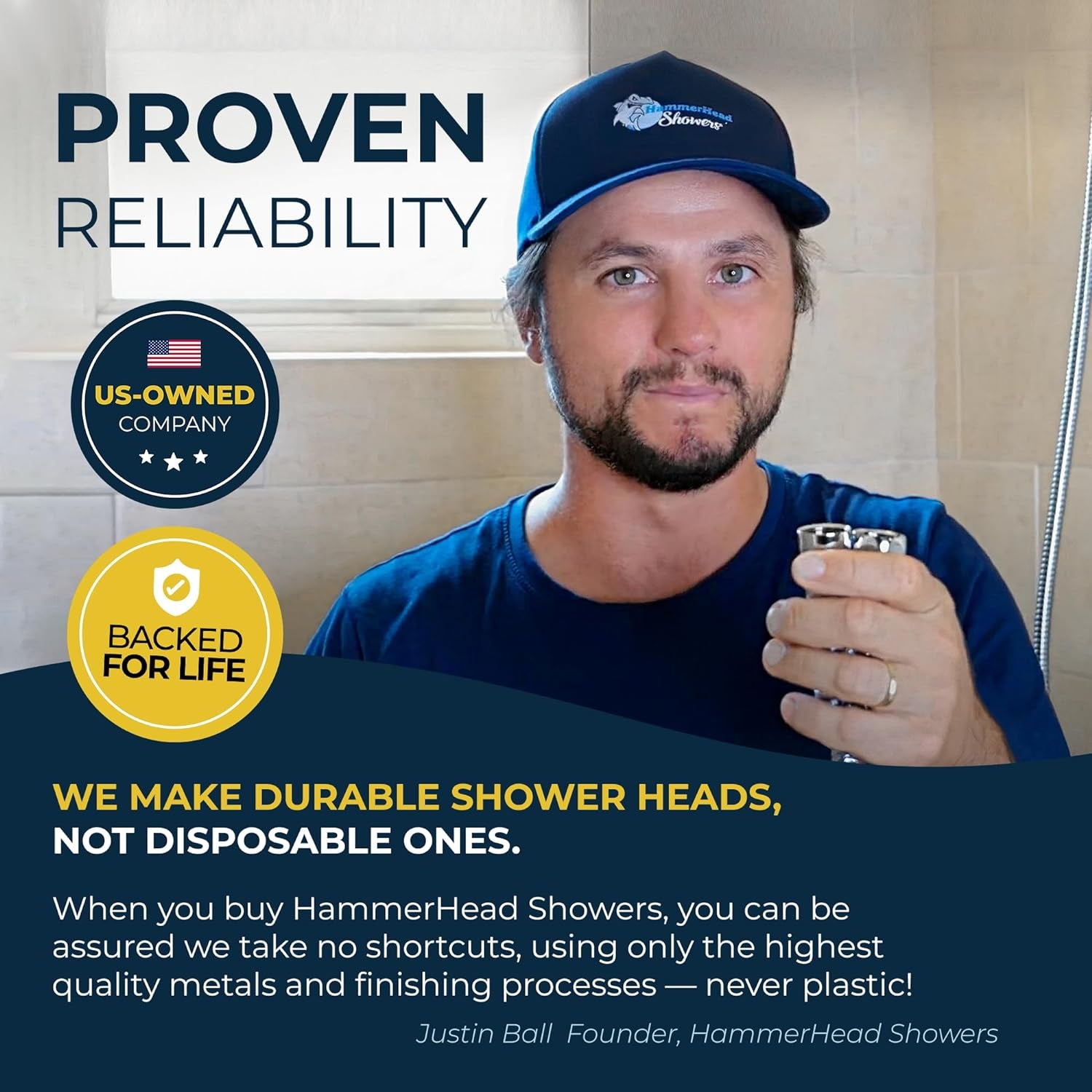 ® ALL METAL Handheld Shower Head with Hose and Brass Holder - CHROME - 2.5 GPM High Pressure Shower Heads with Adjustable Shower Wand Bracket - 6Ft Flexible Extension