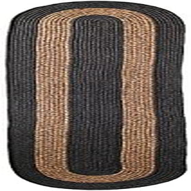 Farmhouse Style Bordered Braided 20" X 60" Runner Rug - Black