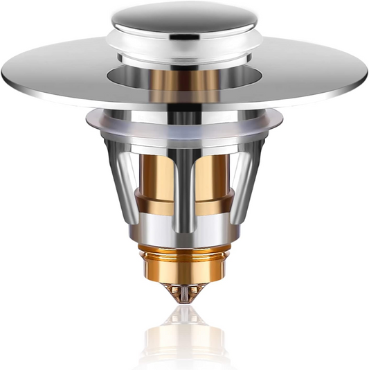 Bathroom Sink Stopper,Bathroom Sink Drains Bullet Core Push Type Basin Pop-Up Drain Filter, Bathtub Converter Sink Drain Strainer Plug No Overflow
