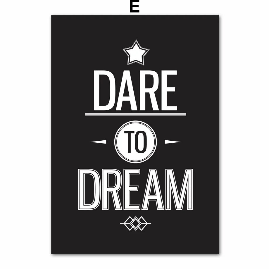 Motivational Inspiring Quotes Wall Art Canvas