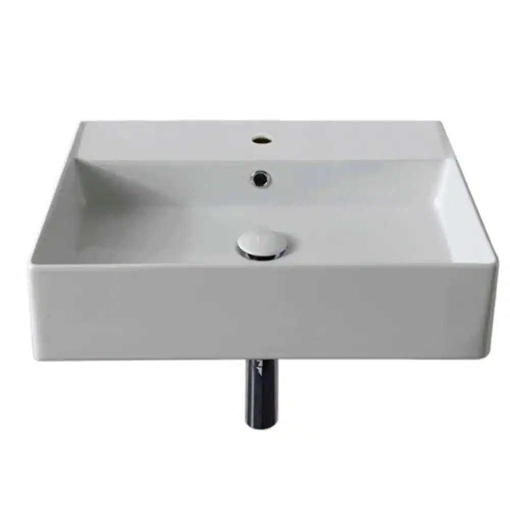 Teorema Wall Mounted Bathroom Sink in White