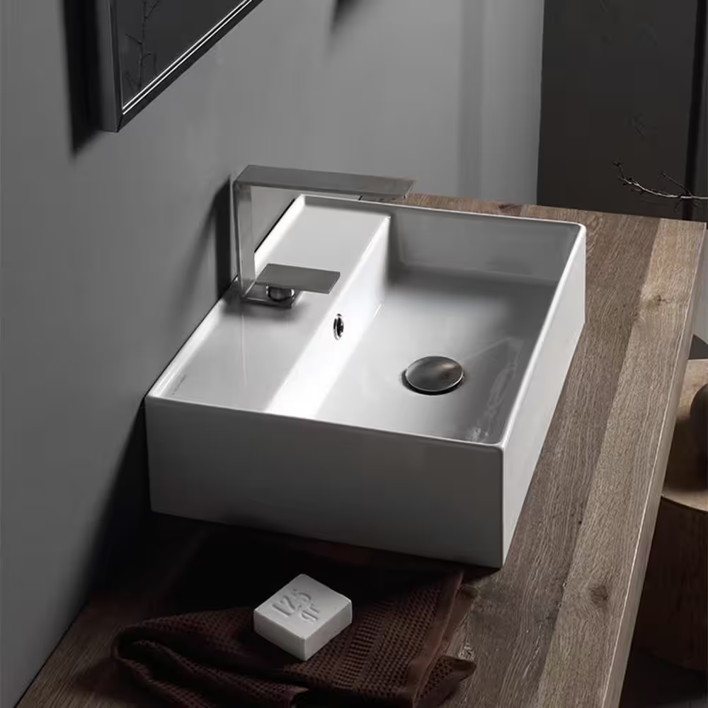 Teorema Wall Mounted Bathroom Sink in White