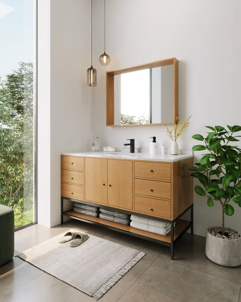 Ursa Undermount Bathroom Sink 18" X 13" Rectangular Vitreous China with Overflow