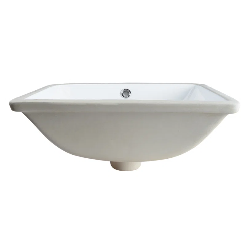 Ursa Undermount Bathroom Sink 18" X 13" Rectangular Vitreous China with Overflow