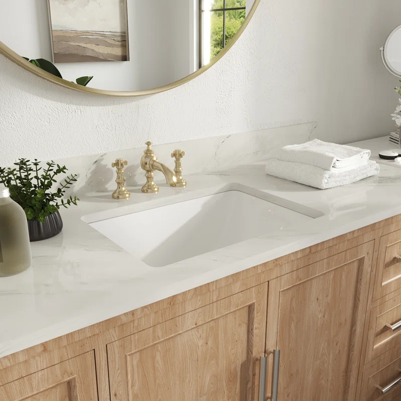 Ursa Undermount Bathroom Sink 18" X 13" Rectangular Vitreous China with Overflow