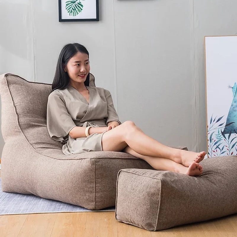 2Pcs/Set Large Bean Bag Combination Sofas Cover Chairs No Lining Bag No Filling Indoor Lazy Lounger Adults Kids Simple Design