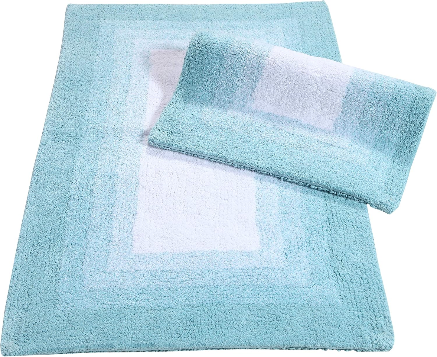 Merchandising 18652 Whitney Reversible 2 Piece Bath Rug Set-Doeskin Beige, 21" X 34" & 17" X 24"