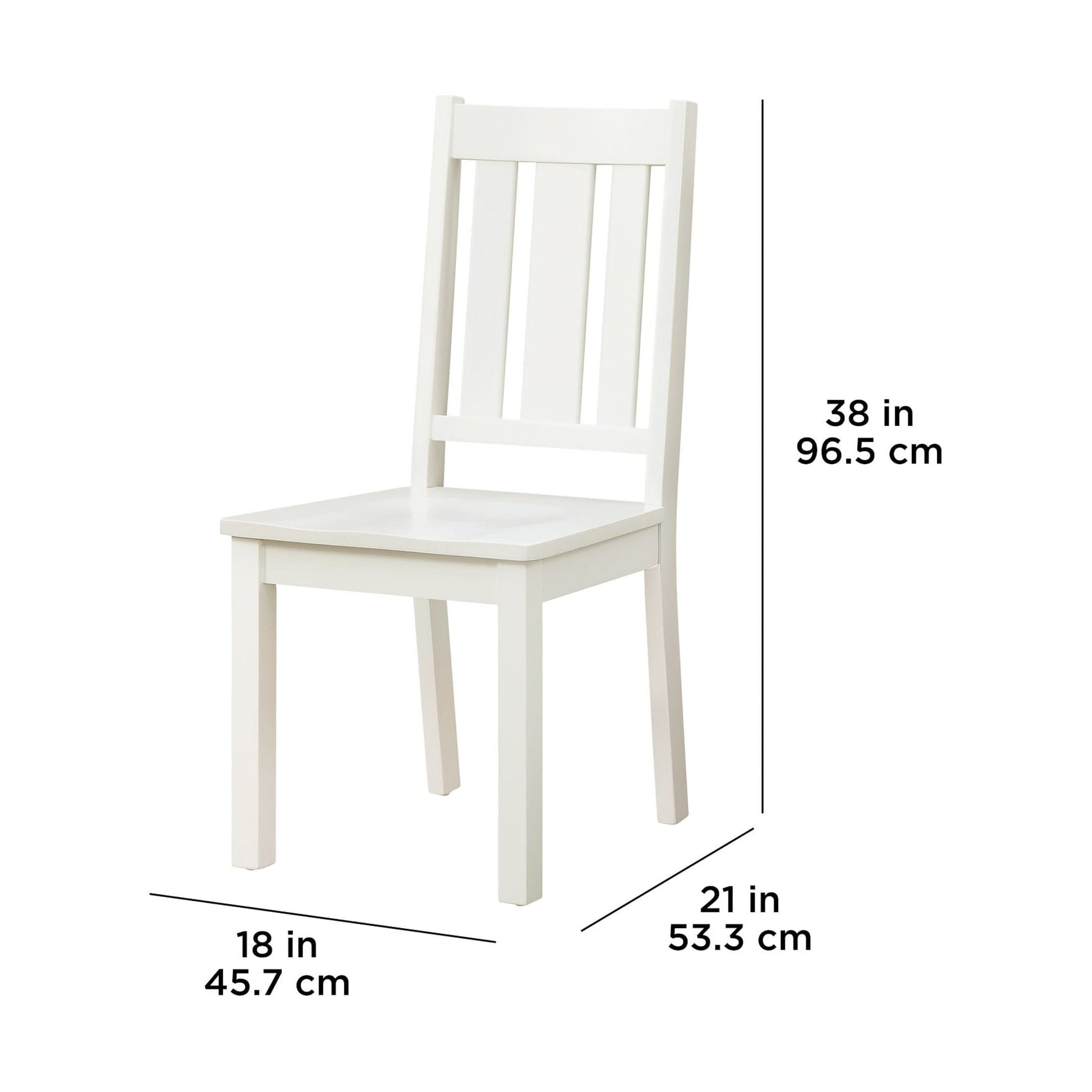 Bankston Wood Dining Chair, Set of 2, White, Indoor
