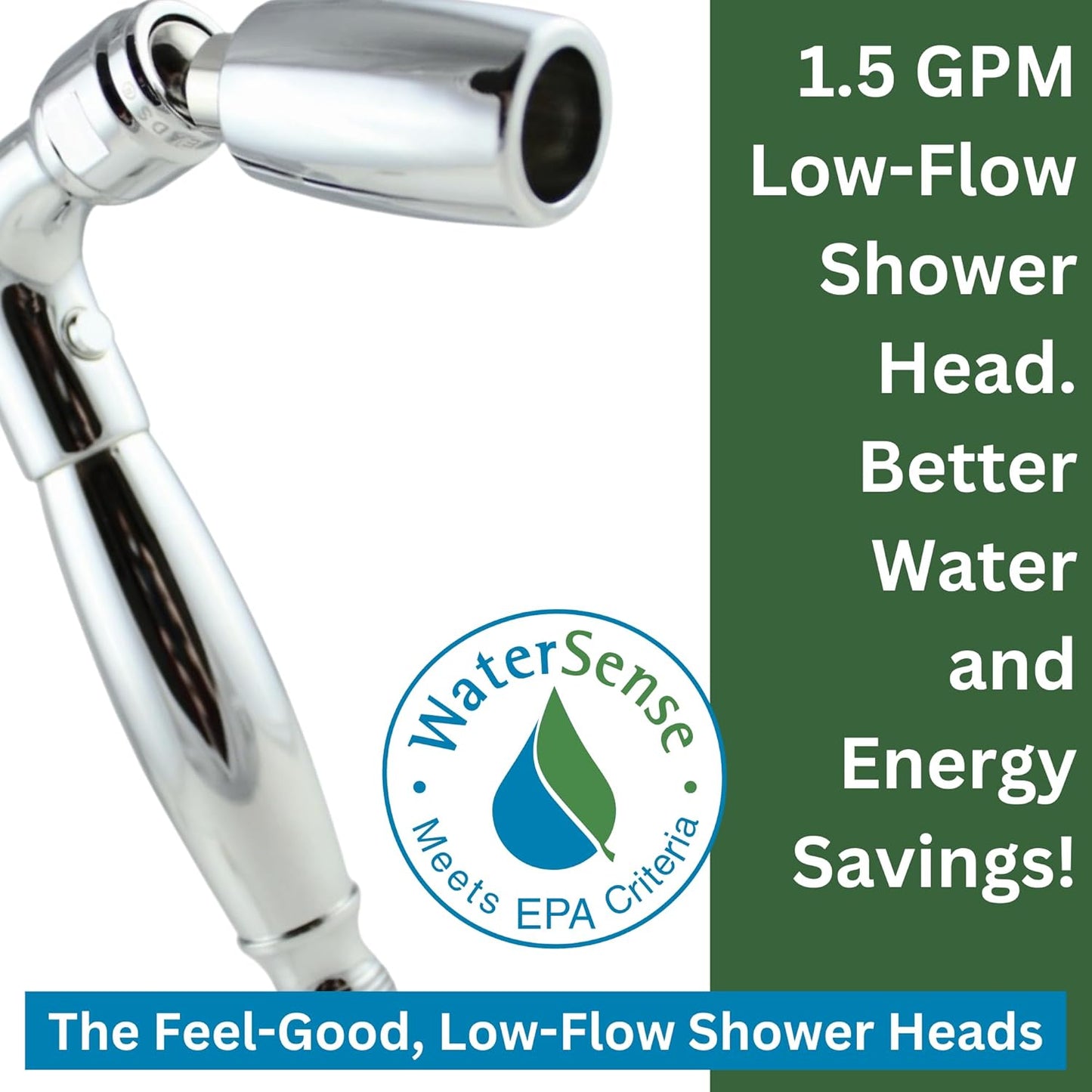 ® - Solid Metal Handheld Shower Head - Watersense Certified Low Flow 1.5 GPM - Oil Rubbed Bronze Finish