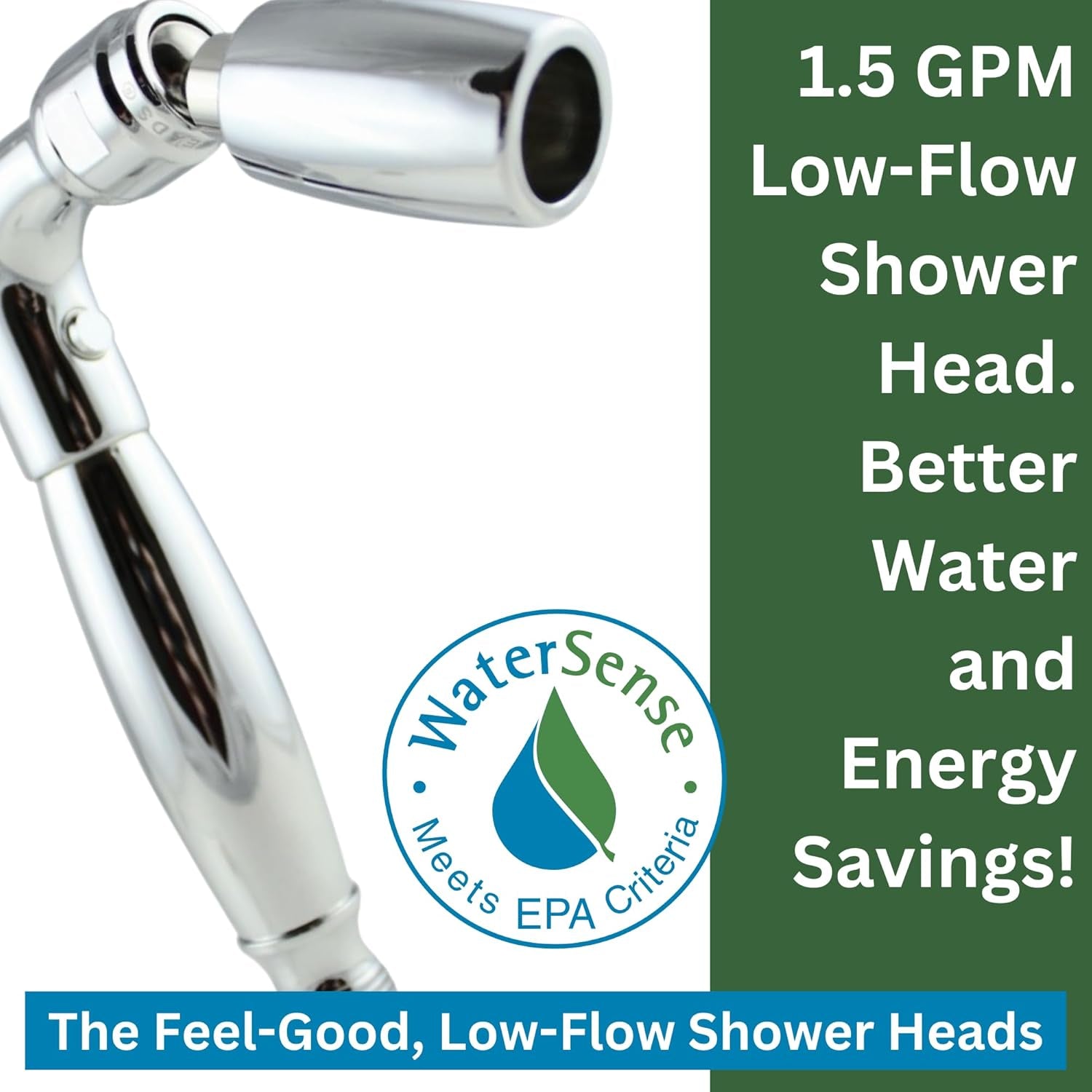 ® - Solid Metal Handheld Shower Head - Watersense Certified Low Flow 1.5 GPM - Oil Rubbed Bronze Finish