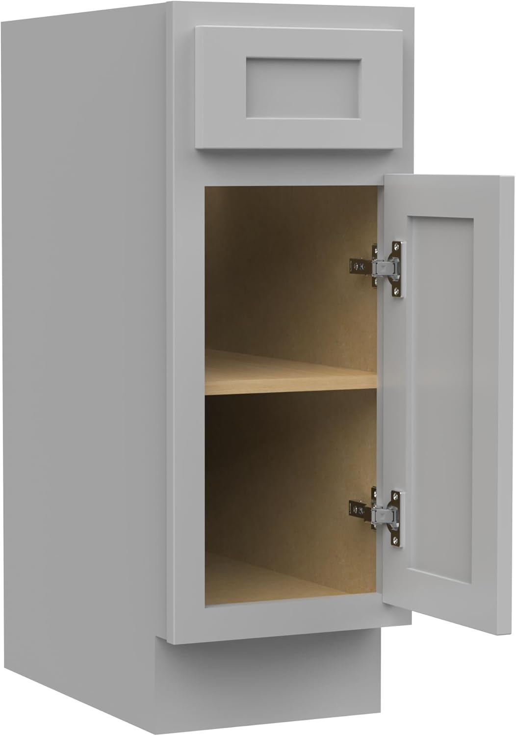 15 Inch Small Bathroom Vanity Cabinet with Soft Closing Drawer and Door, Single Door Right Offset Shaker Design Floor Mount Side Bathroom Organizers