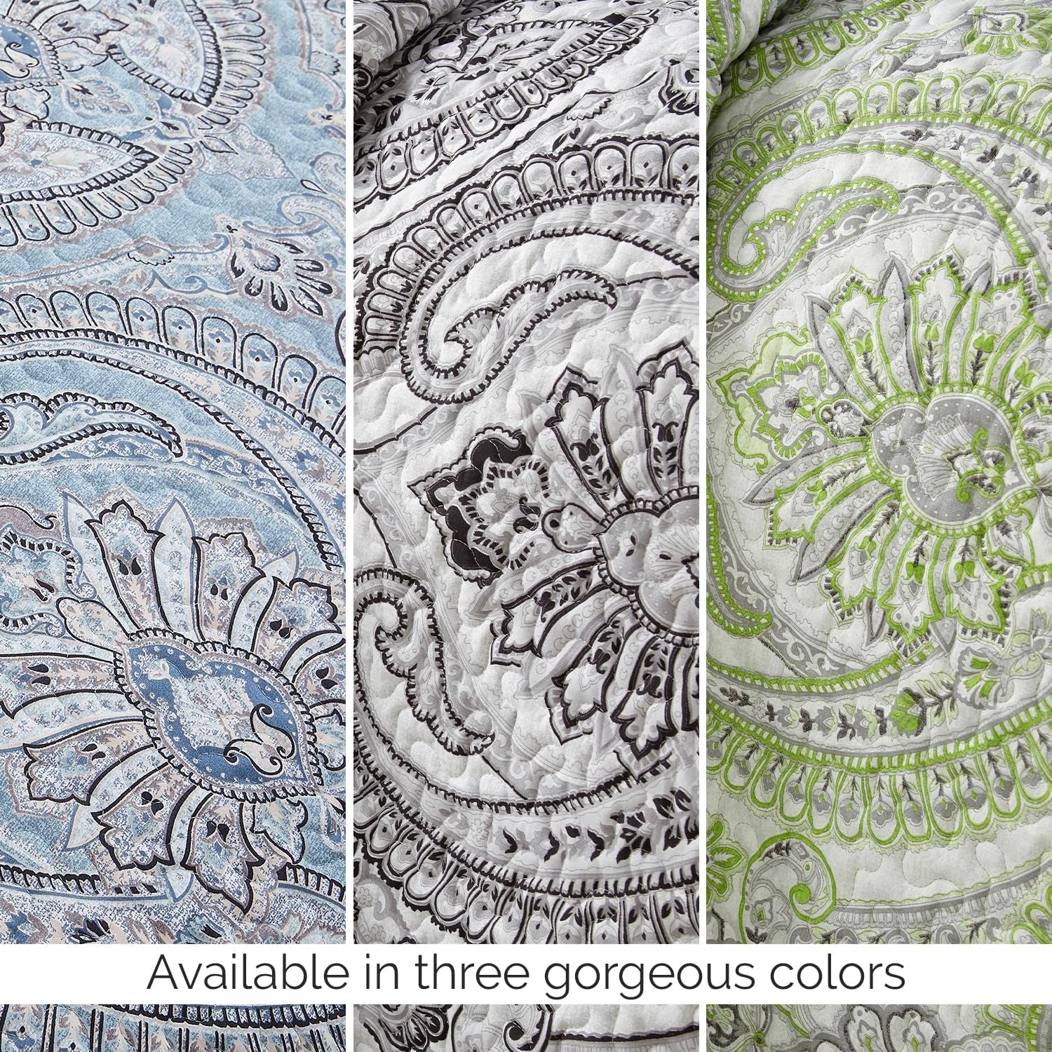 Oversized Bedding Quilt Set Lightweight, Summer Farmhouse Coverlet Bedspread 2-Piece with One Matching Sham (68 in Wide X 98 in Long), Aqua, Twin/Twin XL