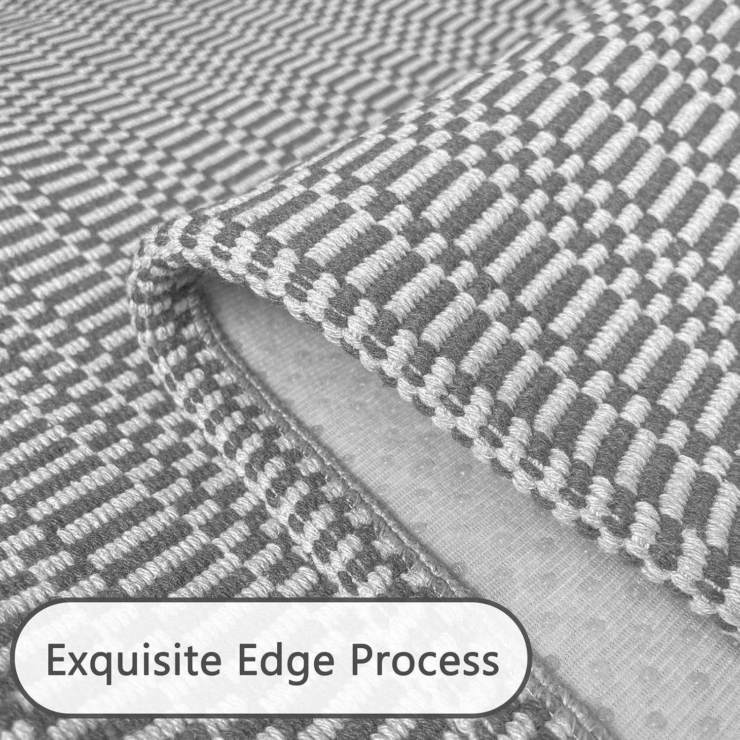Washable Runner Rug 2'X8' Rubber Backing Hallway Runner Entryway Runner Indoor, Kitchen Rugs Woven Cotton Floor Carpet for Kitchen Hall Entrance Bedroom, Charcoal Gray/Dark Gray