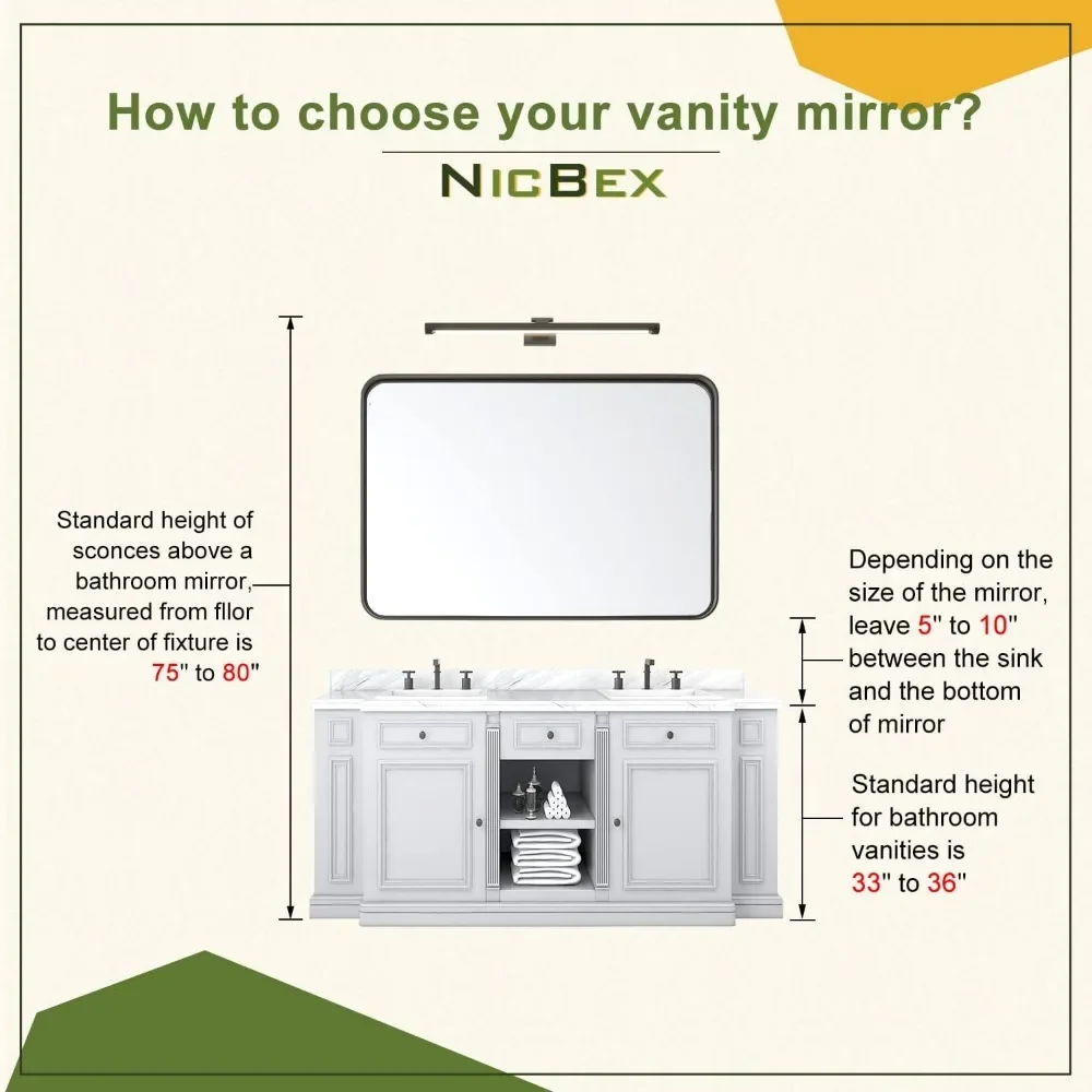 Modern Makeover Mirror round Corners Bathroom Mirrors 50X32 Inch Bathroom Vanity Mirror Home Deco Freight Free