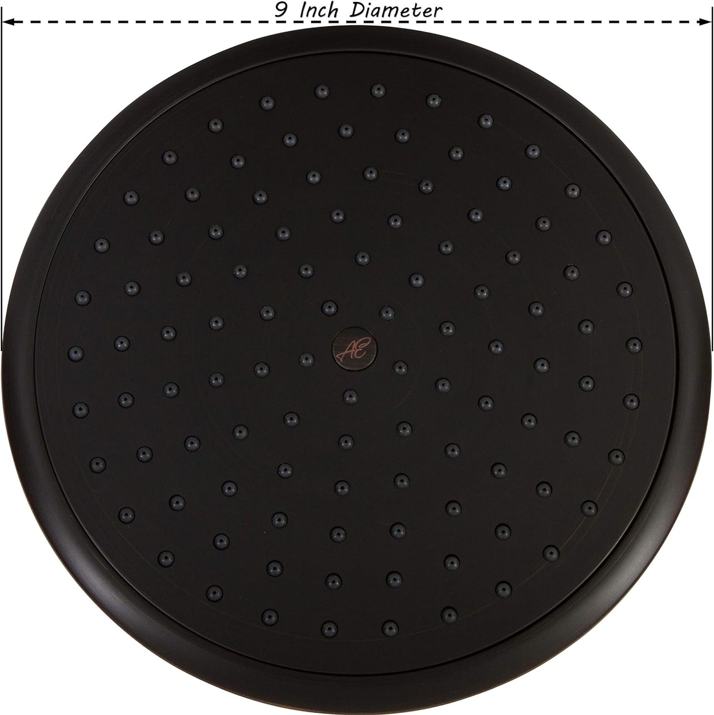 Waterfall Showerhead - 9 Inch Large Overhead Rain Shower Head - High Flow Best with Extension Arm, 2.5 GPM - Oil-Rubbed Bronze