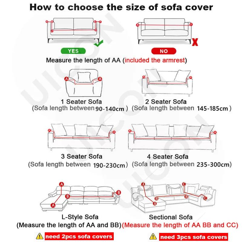 Jacquard Water Resistant Sofa Cover Sofa Slipcover Elastic Plain Color Sofa Covers for Living Room 1/2/3/4 Places