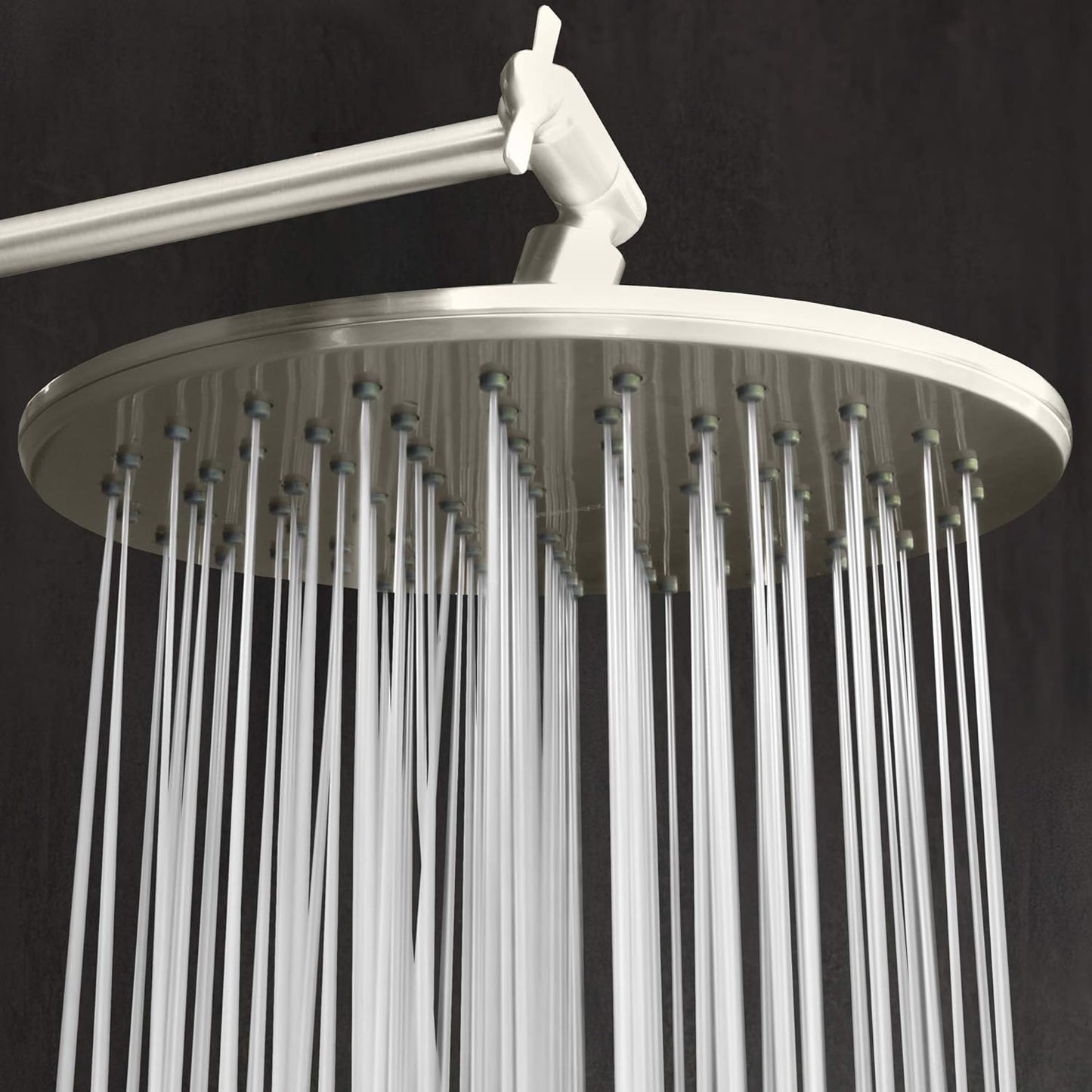 Luxury Spa Series: Brushed Nickel Rain Shower Head, 9-Inch round Rain Showerhead with 360 Tilt, Experience Rainfall with MAXX Comfort and Elegance (Brushed Nickel)