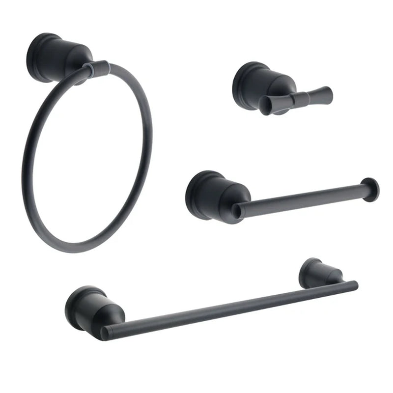 1Set SUS304 Black Bathroom Hardware Set Towel Bar Rack Toilet Paper Holder Robe Hook Self-Adhesive Bathroom Accessories