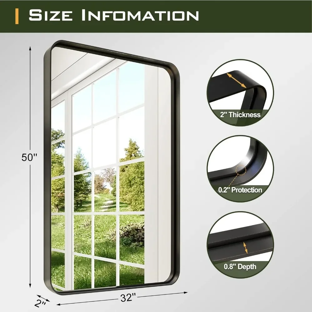 Modern Makeover Mirror round Corners Bathroom Mirrors 50X32 Inch Bathroom Vanity Mirror Home Deco Freight Free