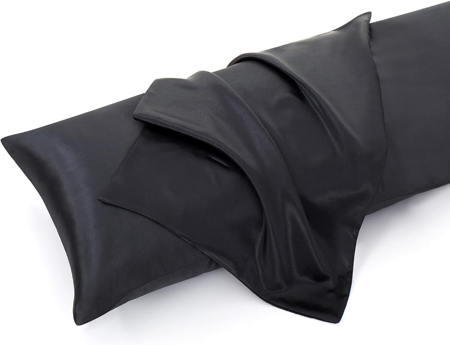 5Pcs Silky Satin Sheets Set, King Size Satin Bed Sheets Set, Black Luxury Bedding Sets, Breathable & Ultra Soft Sheets Set Includes 1 Fitted Sheet, 1 Flat Sheet, 3 Pillowcases